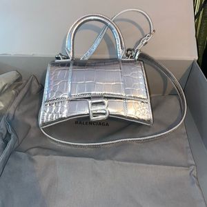 This is a all Balenciaga metallic hourglass mini handbag